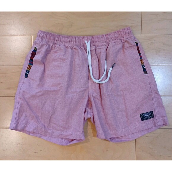 Wowie Shorts Mens XL Pink Stretch Outdoor Aztec Casual Drawstring 5” Tetron - Picture 1 of 7